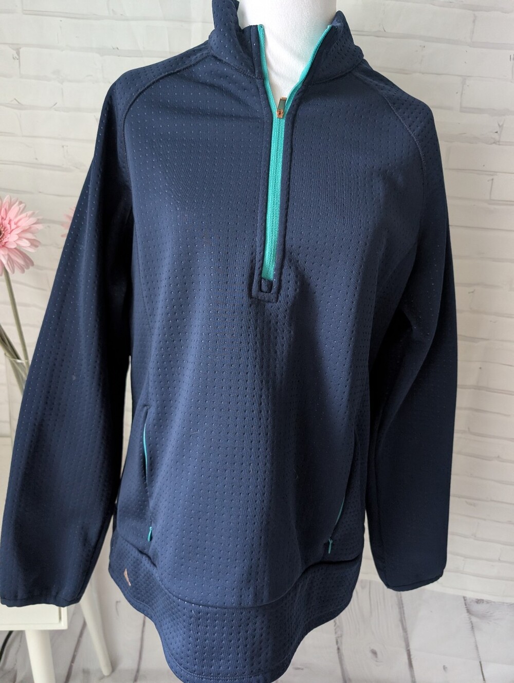 Adidas Navy Quarter-Zip Pullover